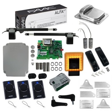 Zestaw FAAC ALFA 414 230V do bram do 6M + 3 PILOTY + LAMPA XLED + ODBOJNIK
