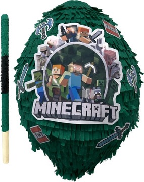 PINIATA НА ДЕНЬ РОЖДЕНИЯ MINECRAFT CREEPER PIXELS TNT ПОДАРОК ​​БОЛЬШОЙ 85см