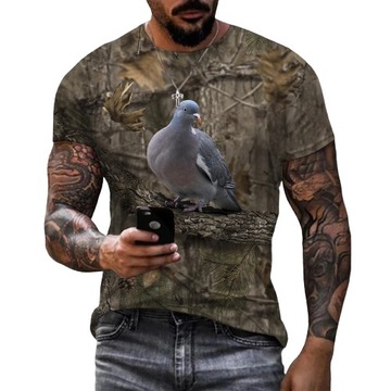 MĘSKA KOSZULKA T-SHIRT ŁOWIECKA MYŚLIWSKA GOŁĄB M