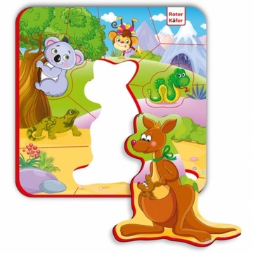 PUZZLE PIANKOWE Z MAGNESEM ZWIERZĘTA KANGUR KOALA MAŁPA16 EL