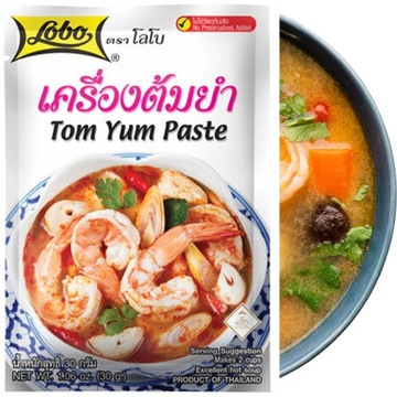 Pasta Tom Yum Do Tajskiej Krewetkowej Zupy Ostro Kwaśnej Saszetka 30g LOBO