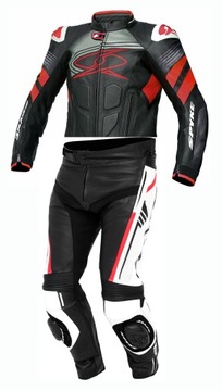 KOMBINEZON MOTOCYKLOWY SKÓRZANY SPYKE ESTORIL RS CZARNO-CZERWONO-BIAŁY R.54