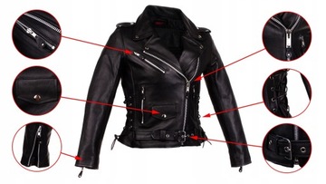 КОМФОРТНАЯ КОЖАНАЯ КУРТКА ЖЕНСКАЯ, XS