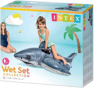 Надувная игрушка-акула, матрас надувная лодка 173x107см