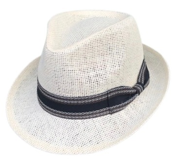 Letni kapelusz słoma krótkie rondo naturalny 55