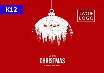 Kartki świąteczne z logo 100 szt. A5 składane do A6 + koperty KOLEKCJA