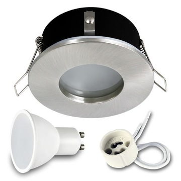 Oprawa wpuszczana halogen IP44 + LED GU10 7W 4000K
