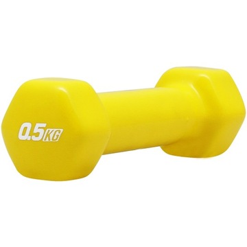 PLATINUM FITNESS HANTLA WINYLOWA ZÓŁTA 0,5 KG HANTELKA HANTEL VINYLOWA