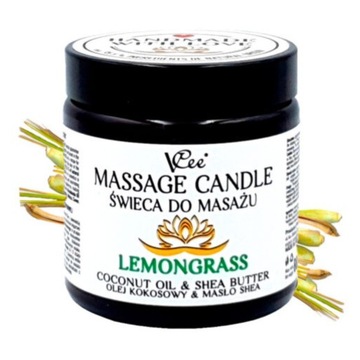 ŚWIECA DO MASAŻU VCEE NAWILŻAJĄCA LEMONGRASS NATURALNA 80G