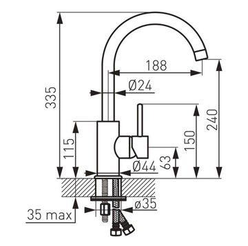 МОЙКА ФЕРРО FATTER LUGIO, ХРОМ