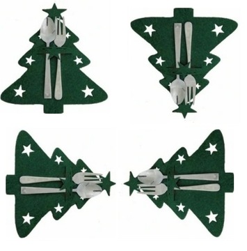 PODKŁADKI ŚWIĄTECZNE FILCOWE zielone POD SZTUĆCE DEKORACJA 4 SZT