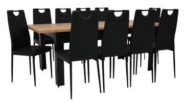 10 x eko krzesła LOFT stół ROZKŁADANY 160/200 DĄB