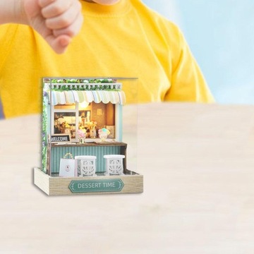Zestawy miniaturowych domów DIY Mini domek dla lalek Craft z zestawem mebli Deser