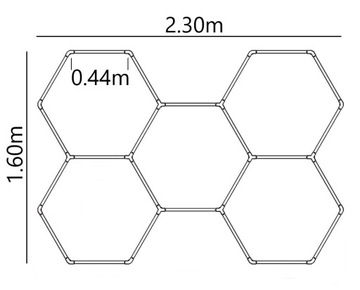 Светильник HEXAGON RGB COLOR 5 HEX 230x160 Honeycomb Мастерская Гараж Гостиная ALU