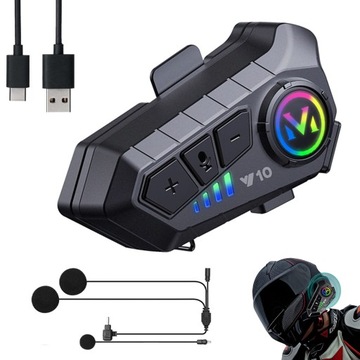 SŁUCHAWKI DO KASKU MOTOCYKLOWEGO BLUETOOTH 5.3 DWUSTRONNE STEREO HIFI IPX6