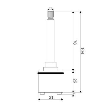 2-функциональный переключатель для батарей 32 мм 2F