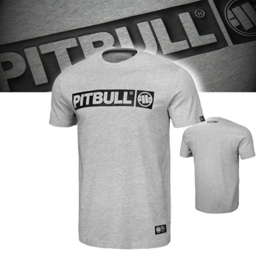 PITBULL T-SHIRT LEKKA KOSZULKA MĘSKA NADRUK HILLTOP BASIC BAWEŁNA SZARA XXL