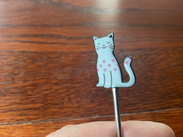 ŁYŻECZKA KOT KOTEK DO HERBATY DESERÓW Z KOTKIEM CHROM OLDMAN PREZENT 14cm