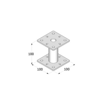 ОСНОВАНИЕ СТОЛБА ПРИВИНЧЕННОЕ К БЕТОНУ 100x100