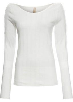 Z3065 SWETER Z WYCIĘCIAMI NA RAMIONACH BIEL R36/38