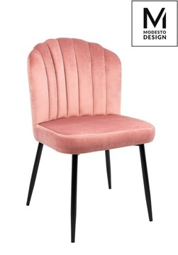 MODESTO krzesło RANGO różowe - welur, metal, elegancki design