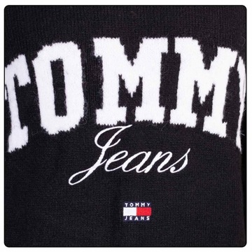 TOMMY HILFIGER SWETER MĘSKI TJM RLX NEW VARSITY SWEATER CZARNY r.M