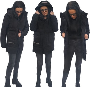 KURTKA DAMSKA ZIMOWA PARKA CZARNA OVERSIZE rozmiar XL