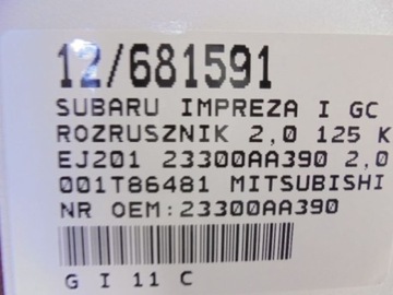 IMPREZA STARTÉR 23300AA390 2,0 M001T86481