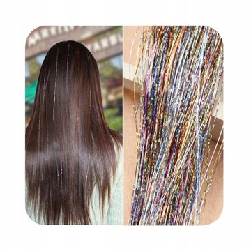 1000 Pcs Hair Tinsel Sparkle Holographic Glitter E