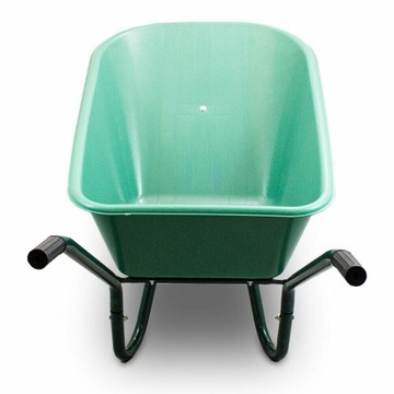 Садовая/строительная тачка Одноколесная ПУ 100л 250кг Чаша из ПВХ Зеленое колесо