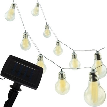 TG60455 LAMPKI SOLARNE OGRODOWE GIRLANDA SOLARNA ŻARÓWKI