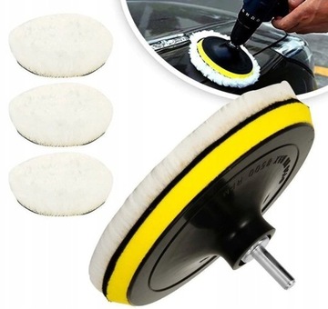 НАБОР ГУБКИ 3 МЕХА + 3 ПОЛИРОВКИ ГУБКИ 150 мм ДЛЯ сверл на липучке