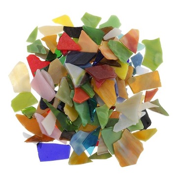 Multicolor Irregular Glass Pieces Mosaic Tiles for