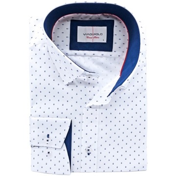 БЕЛАЯ С УЗОРАМИ МОДНАЯ РУБАШКА SLIM FIT XL 43/44