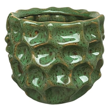 Osłonka CERAMICZNA Doniczka Zielony Krater Ø 9 cm