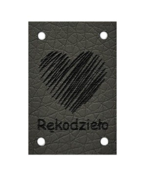 Metka naszywka RĘKODZIEŁO ekoskóra 20x30 mm D19
