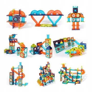 БОЛЬШИЕ МАГНИТНЫЕ КОНСТРУКЦИОННЫЕ БЛОКИ, СВЕТЯЩАЯСЯ ШАРОВАЯ ДОРОЖКА, 110 шт.