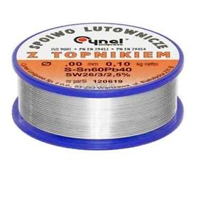 Cyna lutownicza spoiwo lutownicze topnikiem 2mm 100g SN60PB40