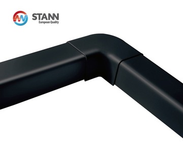 Kolano 90 stopni czarne do koryt czarnych 80x60mm, zakręt STANN
