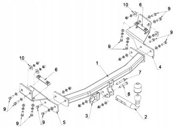 NOVÝ ZAŘÍZENÍ(HÁK) TÁŽNÝ R49 DODGE JOURNEY JC49 OD2008