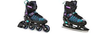 Роликовые коньки Фигурные коньки 2 в 1 Регулируемые RAVEN Cande Black 38-42 Резина