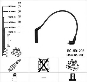 КОМПЛЕКТ КАБЕЛІВ ЗАПАЛЮВАННЯ NGK 5506 