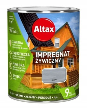 ALTAX ŻYWICZNY IMPREGNAT DO DREWNA SZARY 0,75L