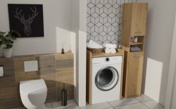 ШКАФ ДЛЯ СТИРАЛЬНОЙ МАШИНЫ СТРОИТЕЛЬСТВО СТИРАЛЬНОЙ МАШИНЫ ДЛЯ ВАННОЙ ПОЛКА ПОЛКА АРТИЗАН ДУБ