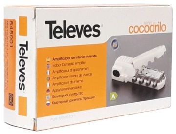 Антенный усилитель Televes DVB-T2, 3 выхода, разветвитель, источник питания антенны 12 В