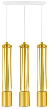 LAMPA WISZĄCA SUFITOWA ŻYRANDOL ZŁOTA TUBA LED