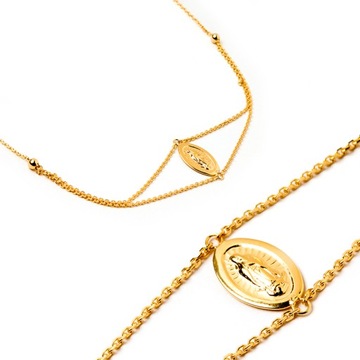 NASZYJNIK ZŁOTY CHOKER MEDALIK MATKA BOSKA 14KR