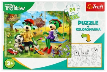 Puzzle 24el z kolorowanką Rodzina Treflików