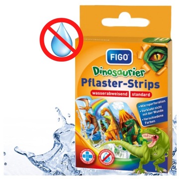 Plastry opatrunkowe dla dzieci Dinozaury aquablock
