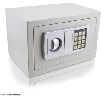 SZARY SEJF MINI KOD KLUCZYKI ELEKTRONICZNY DOMOWY